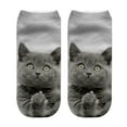 thumbnail image 5 of Besufy Adult Women Socks 3D Cat Animal Print Breathable Cotton Elastic Low Cut Ankle Socks, 5 of 7