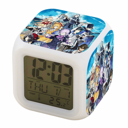 

SHUNVC Alarm Clock For Kids Digital Alarm Clock Cube Wake Up Clocks With 4 Sided Fate Grand Order Pattern Soft LED Colorful Night Light Large Display Ascending Sound （Pattern 3）