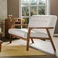 thumbnail image 2 of Baxton Studio Masterpieces Faux Leather Tufted Loveseat, White, 2 of 7