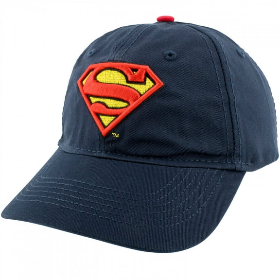 Superman Classic Symbol Dark Navy Curved Brim Adjustable Dad Hat