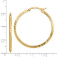 thumbnail image 4 of Primal Gold 14 Karat Yellow Gold Diamond-cut Hoop Earrings, 4 of 4