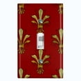 thumbnail image 1 of Metal Light Switch Plate Cover Elegant Burgundy Wall Sconce Damask DAM076, 1 of 1