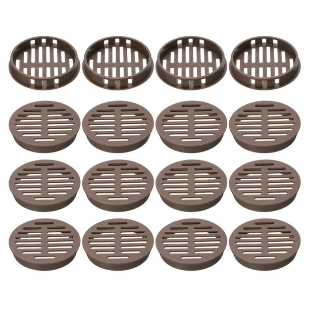 Uxcell 20Pcs 60mm/2.4in Air Vents Round Soffit Vents, Cubierta de ventilación de soffit marrón oscuro para baño