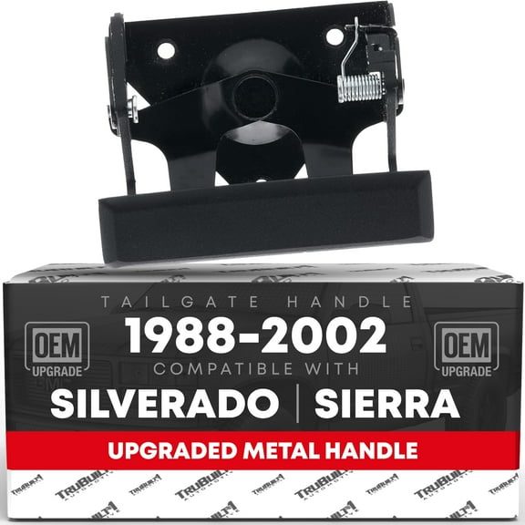 Tailgate Handle Assembly, Upgraded Metal - Compatible with 1988-1999 Chevrolet C1500, K1500, 88-00 C2500, C3500, K2500, K3500, 91-02; 88-99 GMC C1500, K1500, 88-00 C2500, C3500, K2500, K3500, 1599178