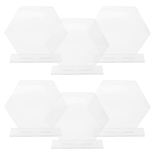 6 letreros acrílicos para mesa de fiesta con soporte para exhibición de números de mesa, letrero en blanco