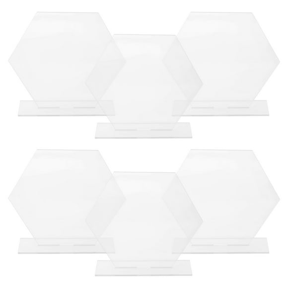 CIMAXIC Acrylic Table Sign 6pcs Party Acrylic Sign Table Signs with Stand Table Number Display Blank Sign,4.72"X4.33"X1.18"