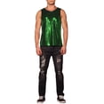 thumbnail image 2 of INSPIRE CHIC Men's Tops Sequin Crew Neck Sleeveless Metallic Tank Top L Green, 2 of 5