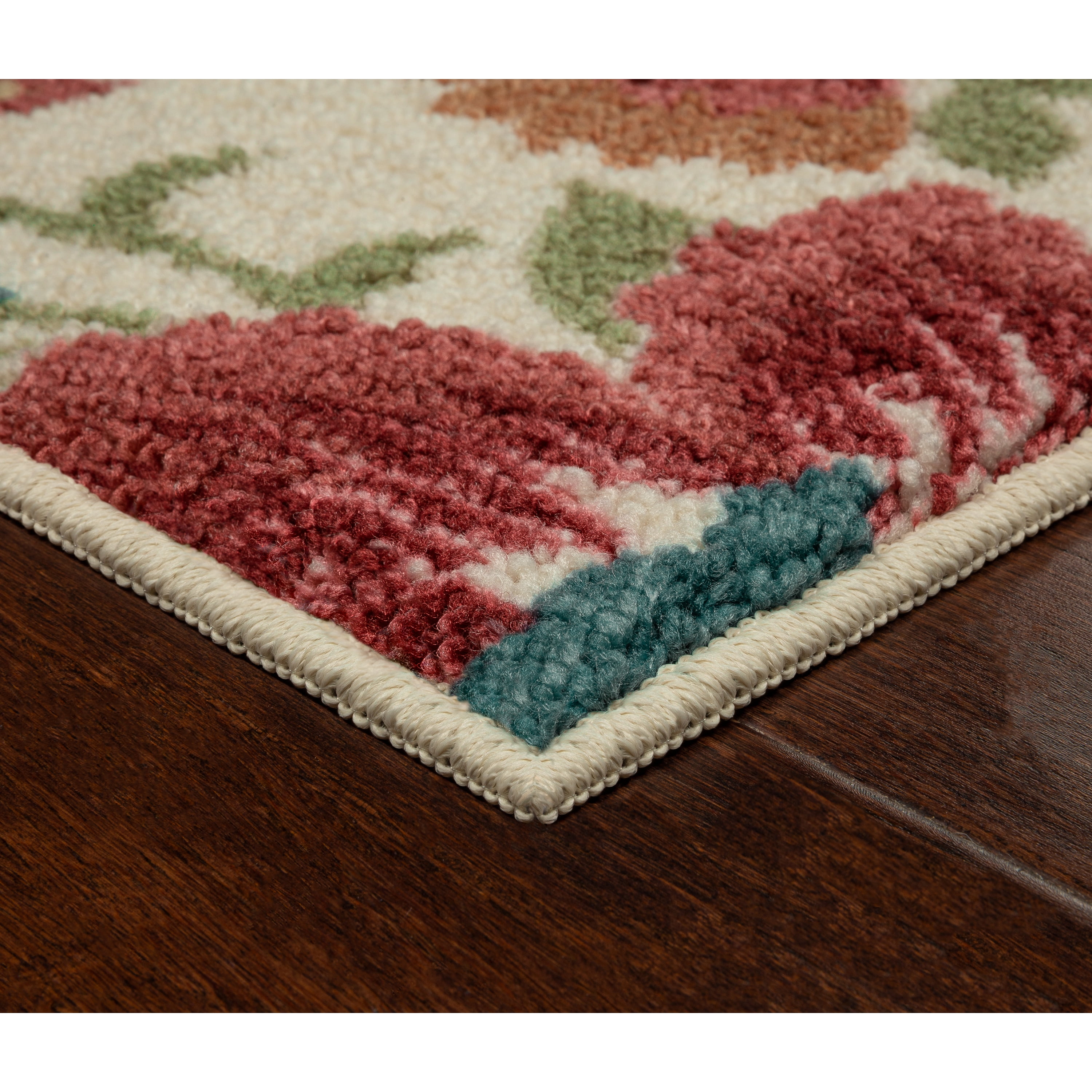 Mainstays Farmhouse Oversized Floral Cream Indoor Accent Rug, 1'8"x2'10"