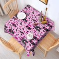 thumbnail image 2 of Pink Halloween Fantasy Pattern Square Tablecloth,Waterproof Square Table Cover,Wipeable Spillproof Washable Table Cover for Home Kitchen Party Decor 52"x52"(132x132cm), 2 of 6