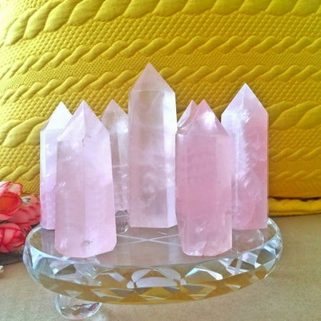 Stone Treatment (100% Natural Fluorite Crystal Pink Fluorite 50-60MM Quartz Crystal Stone Point Healing Hexagonal Wand Treatment)