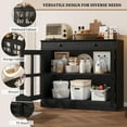 thumbnail image 3 of Modern Buffet Cabinet with 2 Glass Doors and Drawer – Adjustable Shelf, Sideboard Storage Console Table for Kitchen, Dining Room, Entryway, Living Room – Black, 3 of 8