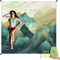 thumbnail image 1 of Manta de playa DPWCVM Mountain, 200 x 211 cm, impermeable y resistente a la arena, 1 of 7