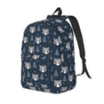 thumbnail image 1 of Vsdgher Cute Christmas Tree Raccoon Print Canvas Backpack Travel Rucksack Unisex Knapsack 15.7/17.7Inch Laptop Backpack for Work,College-Small, 1 of 5