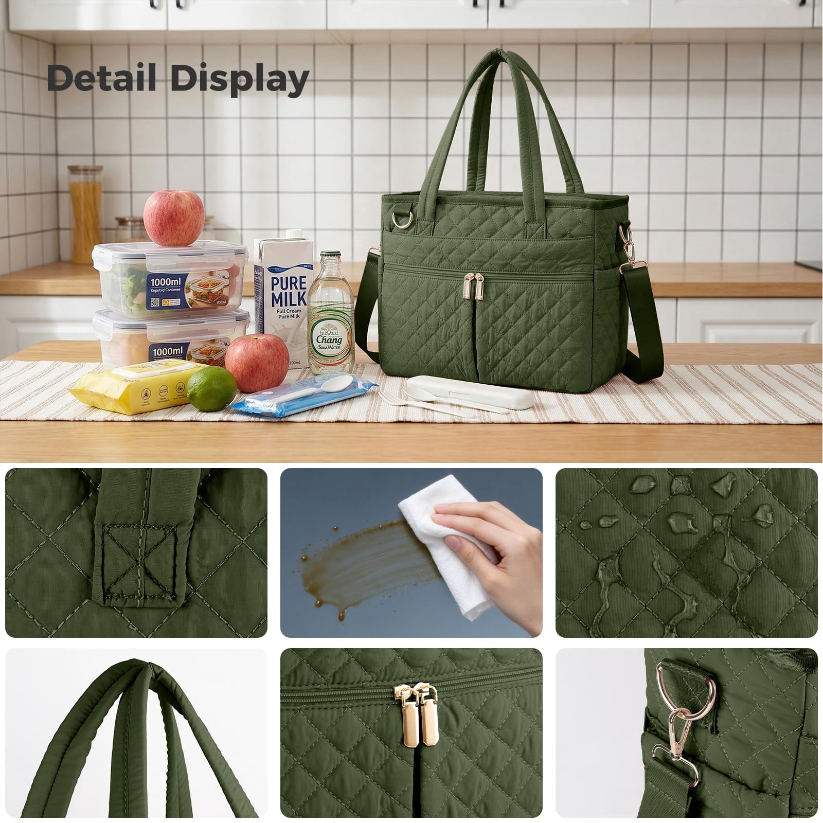 Extra-large Lunch Bag  Box Insulated For Women Tote Soft Cooler Work Outdoor Picnic Trips
