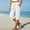 White, variant on BUIGTTKLOP Capri Pants for Women Split Button Elastic Waist Cotton Linen Capris Drawstring Summer Casual Cropped Trousers with Pockets
