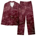 thumbnail image 7 of Winter Pajamas For Women Set Cozy Casual Loose Cute Cardigan Heart Graphic Collar Long Sleeve Button Up Loungewear Soft Two Piece Holiday Sleepwear With Pockets Purple L, 7 of 7