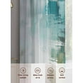 thumbnail image 6 of Abstract Art Sheer Curtains 72 inches Long, Turquoise White Paint Texture Gradient Retro Light Filtering Sheer Window Curtains Rod Pocket Voile Drapes for Bedroom Living Room, 2 Panels 52"W x 72"L, 6 of 7