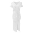 thumbnail image 5 of Sngxgn Women's Color Block Tiered Summer Dresses Adjustable Strap Flowy Dress Beach Sundress(White,L), 5 of 6