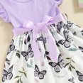 thumbnail image 6 of Bagilaanoe Little Girl Summer Dress Toddler Butterfly Print Fly Sleeve A-line Dresses with Belt 4T 5T 6T 7T Kids Casual Swing Sundress, 6 of 7