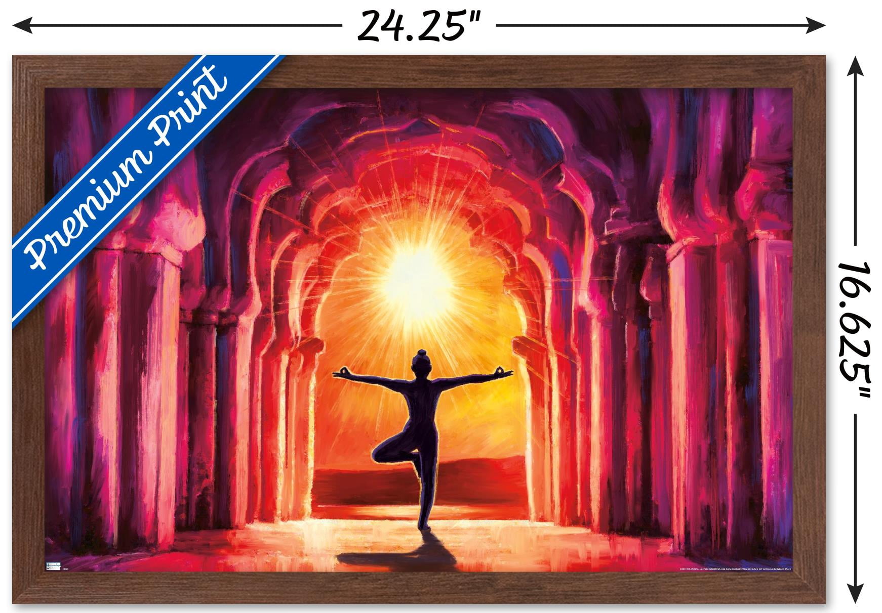 PD Moreno - Fine Art - Yoga Morning Sun Wall Poster, 14.725" x 22.375" Framed