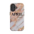 thumbnail image 1 of Personalised Aprilia Marble Name iPhone 16 Case,iPhone 13 Pro, 1 of 4