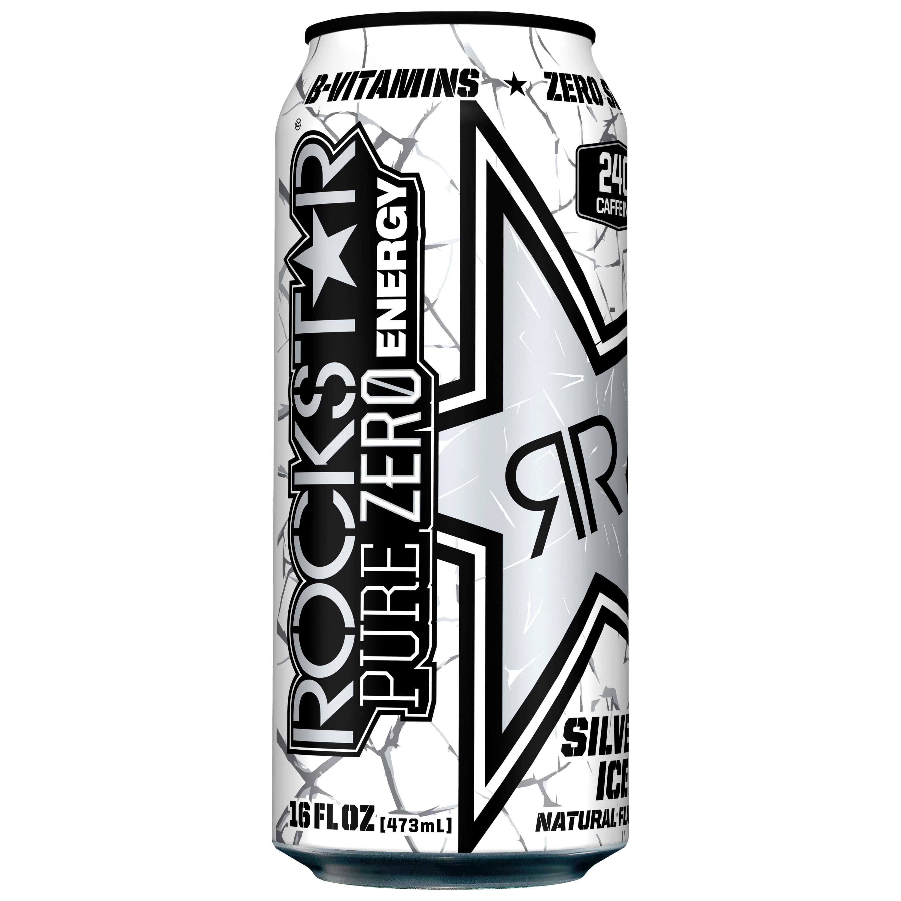 Rockstar Pure Zero Sugar Silver Ice Energy Drink, 16 oz Can