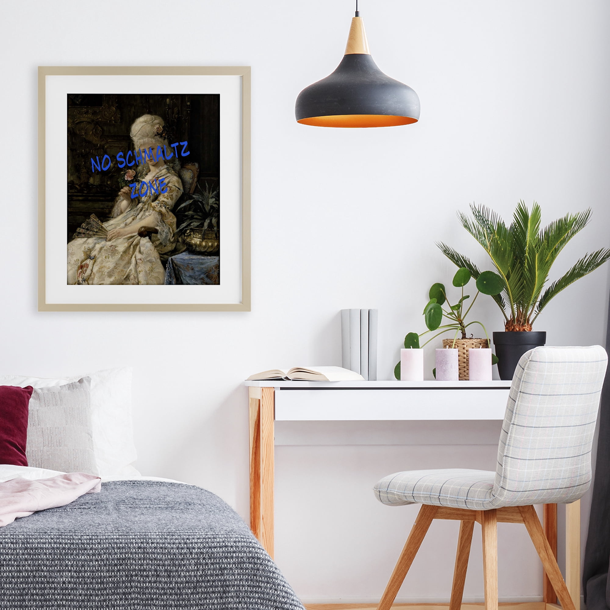 Stupell Industries Iconic No Schmaltz Zone Birch Framed Print Under Glass, design by Grotto Studios