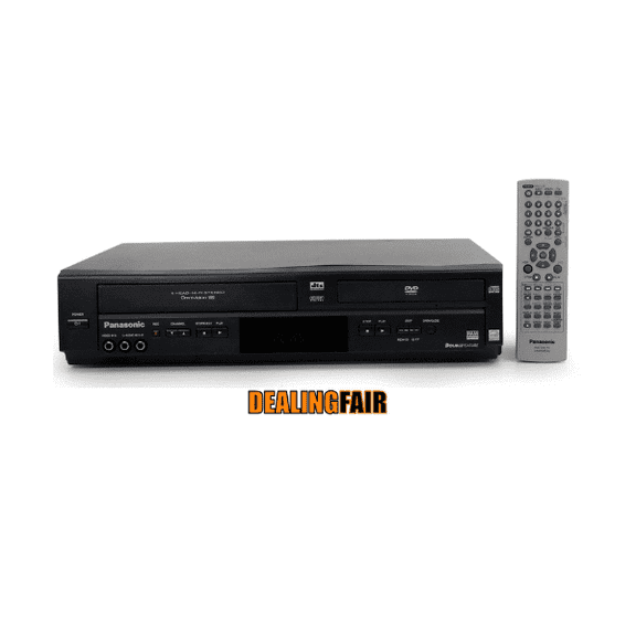 Panasonic PV-D4744 Progressive-Scan DVD VCR Combo w/ Original Remote, Manual, A/V Cables, & HDMI Converter