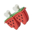 thumbnail image 1 of Billuyoard Molde de helado con forma de sandía ABS, repuesto de borde , Color sólido, 4 rejillas, herramienta de molde reutilizable con tapa Mostrada Rojo, 1 of 6