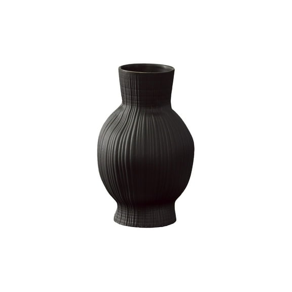 Ceramic Vase Matte Finish Black-11.00"H -252