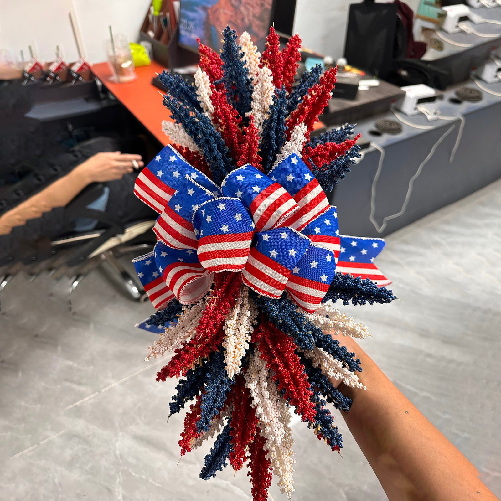Usa Sign Patriotic Independence Day Wreath for Front Door, 4th July Decorations 2025 Hanging Decoration 4th July, 4th of July Hanging Decor Independence Day Door Hanger, 50cm