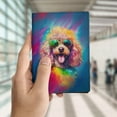 thumbnail image 4 of Hippie Poodle Portrait oil painting Watercolor Tie-dye Vintage Travel Passport Wallet Poodles Dog Lover Gifts Idea PU Leather Passport Holder Cover - 00015, 4 of 5