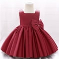 thumbnail image 5 of IDOPIP Flower Girls Bowknot Tutu Dress for Kids Baby Wedding Birthday Party Baptism Formal Dresses, 5 of 8