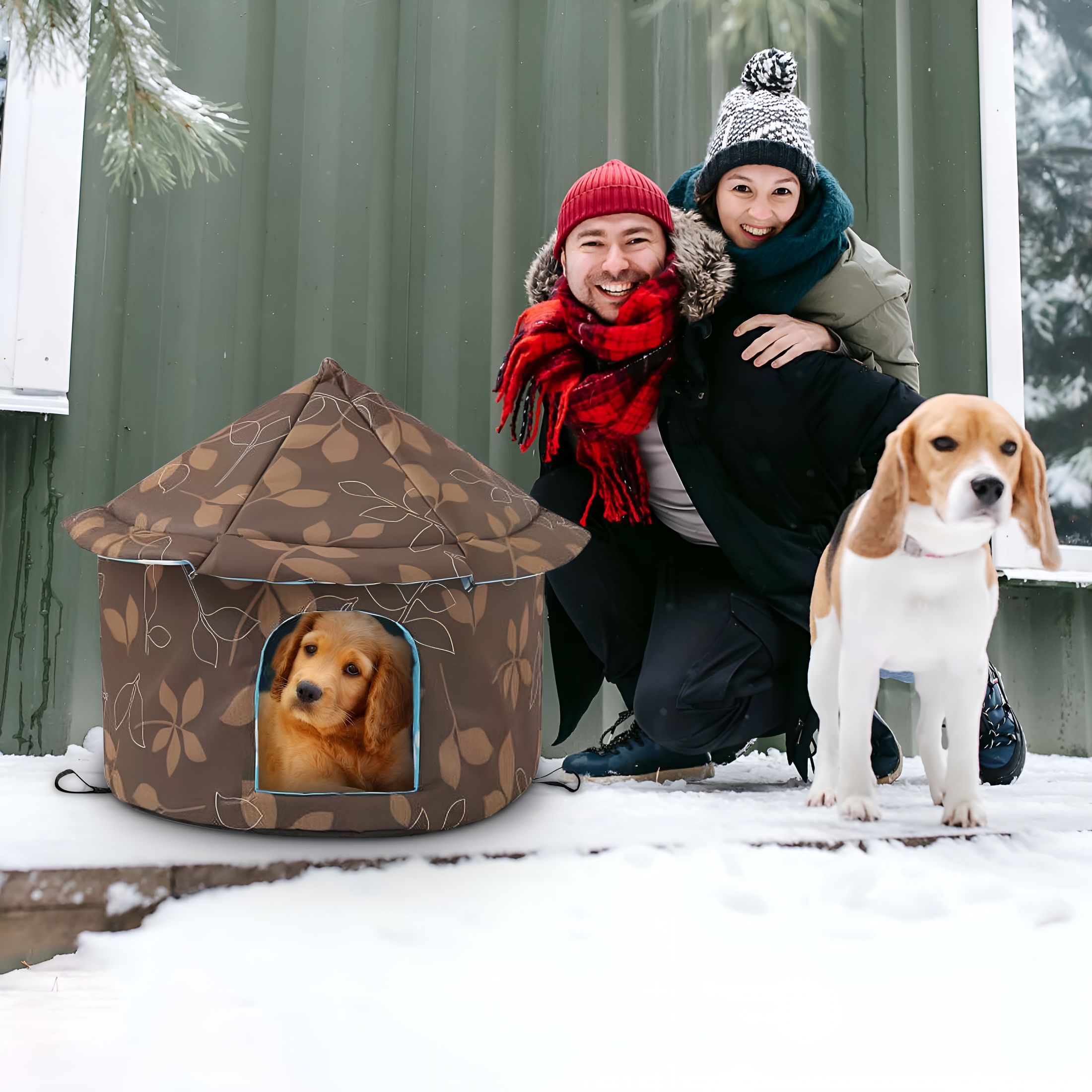 XIBUFE Stray Cats Shelter, Cat Bed Weatherproof Foldable Cat House, Warm Feral Pet Cave for Outdoor Insulated Waterproof Thicken Cats Tent Beds Shelter Home Indoor Cat Dog Houses