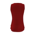 thumbnail image 7 of ZunFeo Womens Ribbed Tank Top Sleeveless White Button Detail U-Neck Stretchy Casual Everyday Top for Women, Red Size 4XL, 7 of 7