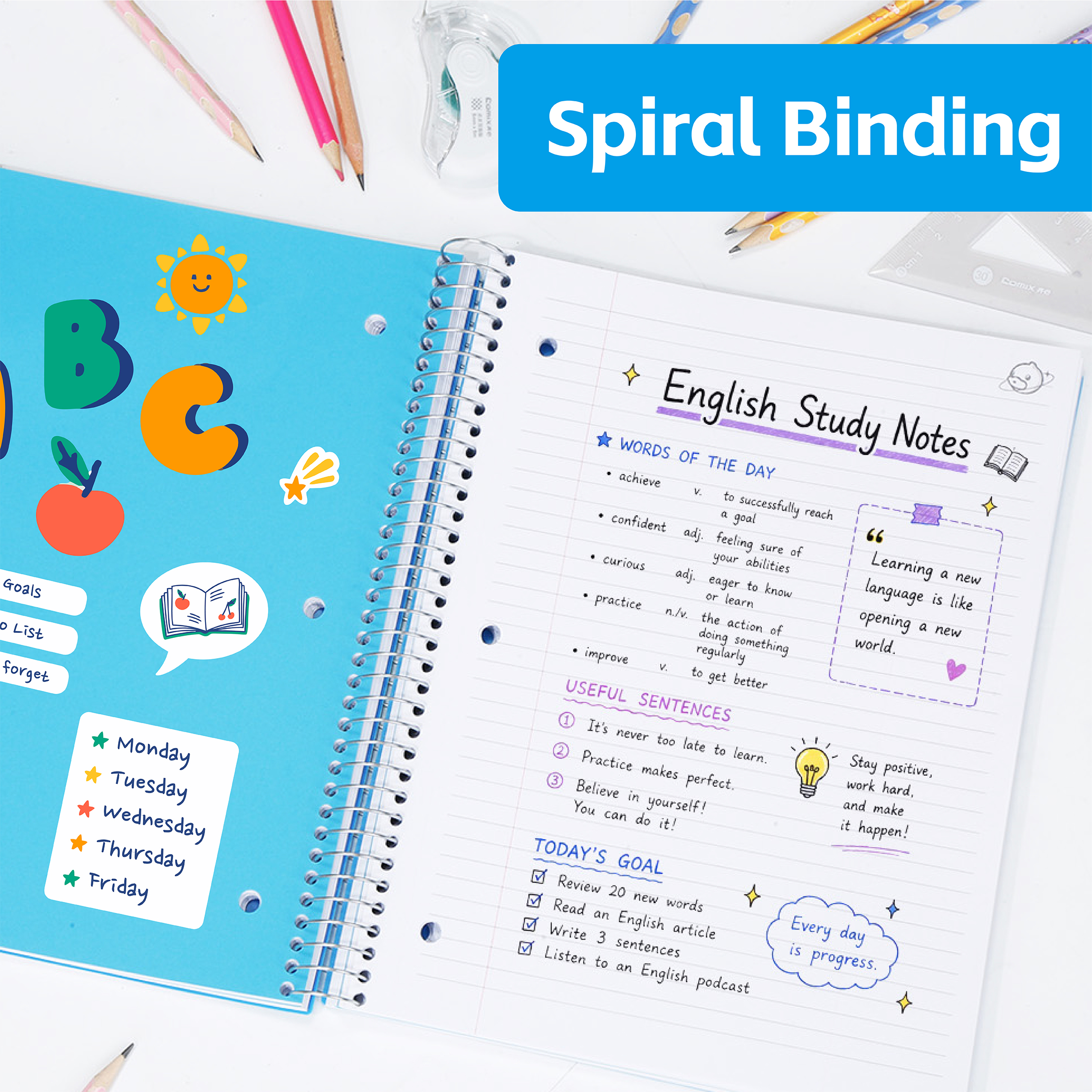 Comix 1-Subject Spiral Notebook, College Ruled, 6-Pack photo 3