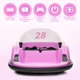 thumbnail image 3 of Jojoka 12V Kids Ride On Bumper Car with Remote Control, Battery Powered Electric Fun Toys for Toddler with LED Lights & 360 Degree Spin, Music for 18 Month-6 Years Boys & Girls, Pink, 3 of 7
