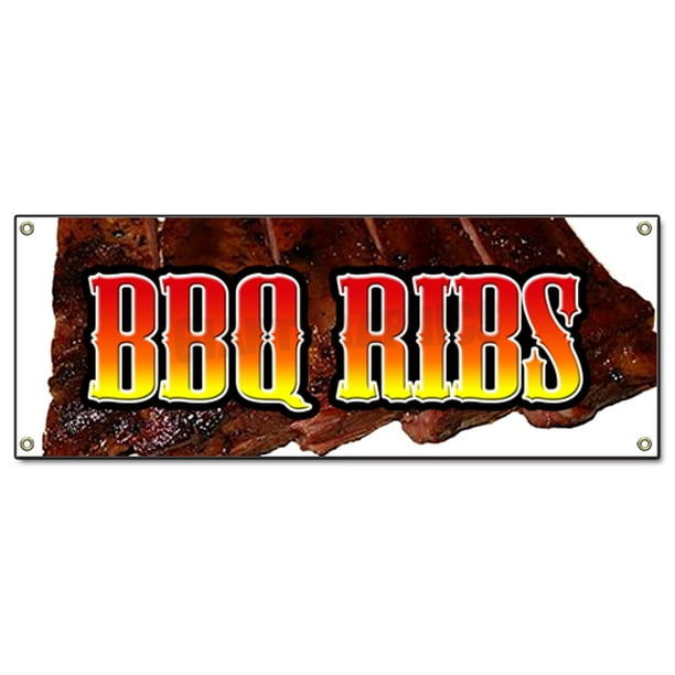 48"x120" BBQ RIBS BANNER SIGN barbque barbq bbq signs barbque pork