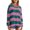 Hot Pink, variant on Womens Trendy Sweatshirts Y2K Teen Girls Loose Fit Sweatshirts Color Block Stripe Crew Neck Long Sleeve Top M