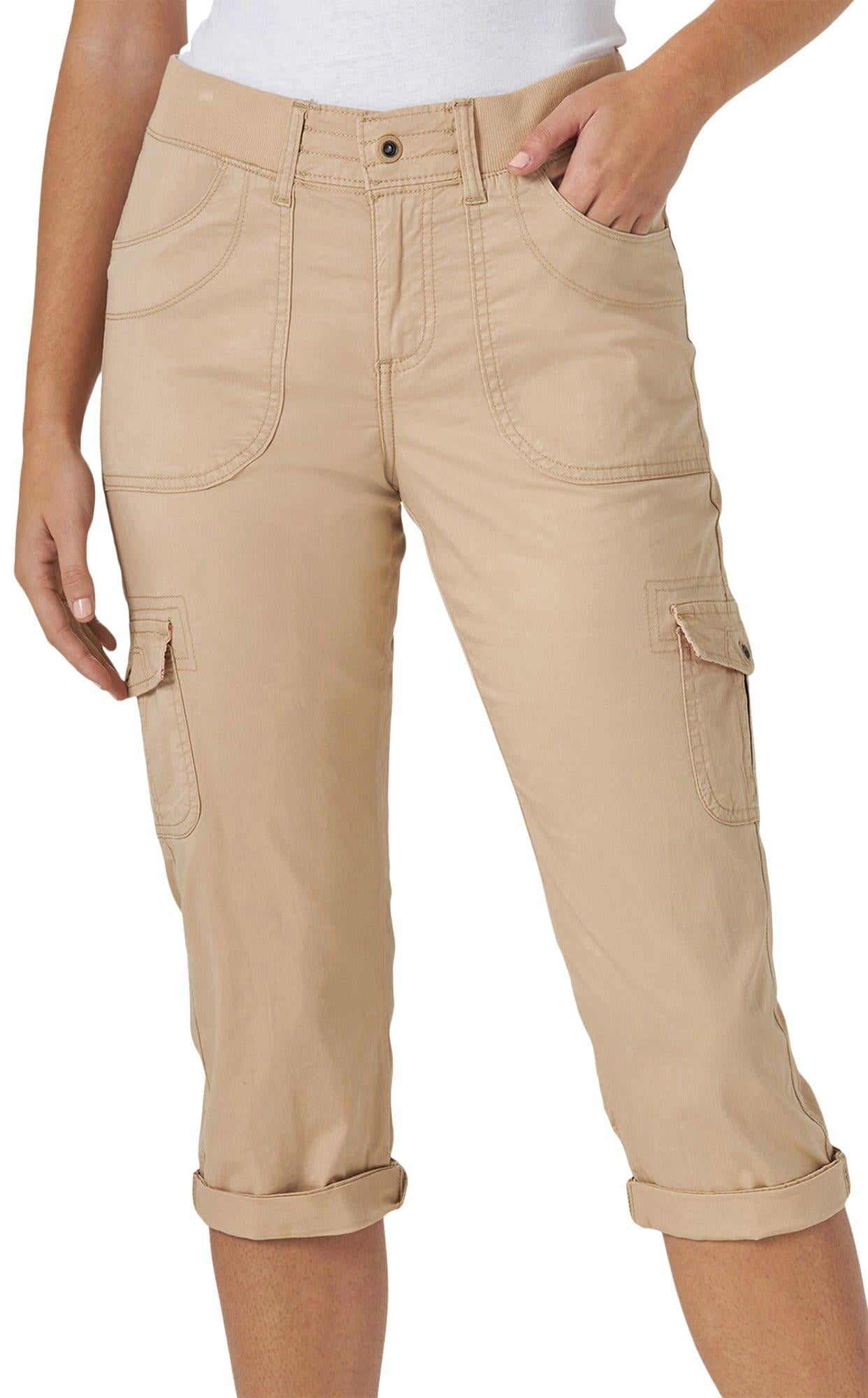 Lee Womens Solid Utility Capris 6 Khaki 