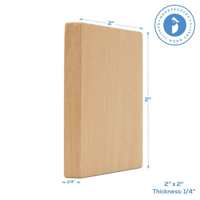 Wood Tiles, 2 x 2 Inch, Pack of 50 Blank Wood Squares for Crafts, Wood  Burning, Laser Engraving, and DIY, by Woodpeckers 