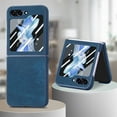 thumbnail image 2 of Nalacover for Samsung Galaxy Z Flip5 Slim Folding Case with Screen Protective Film, Skin-Feel Vintage Premium PU Leather Shockproof Anti-Scratches Cover for Samsung Galaxy Z Flip5,Blue, 2 of 11