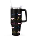 thumbnail image 2 of 40oz Funny Nurse Life Stainless Steel Flip Straw Tumbler Spill Proof Travel Cup Double Wall Vacuum Insulated Coffee Mug with Handle, 2 of 6