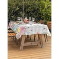 thumbnail image 2 of Easter Outdoor Tablecloth - 52x70 Inch Rectangle Dining Table Cover, Spring Rabbit Eggs Blooms Flowers Leaf Grey Plaid Waterproof Outdoor Table Cloth with Umbrella Hole & Zipper for Picnic/Patio, 2 of 7