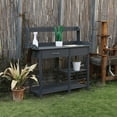 thumbnail image 2 of VEIKOUS Potting Bench Wood Garden Table for Outdoor W/ Removable Stainless Sink, Gray, 2 of 9