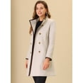 thumbnail image 3 of INSPIRE CHIC Abrigo largo con cinturón de invierno y cuello alto cruzado para mujer Beige L, 3 of 5