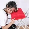 thumbnail image 4 of 2 piezas 47x30cm Rectángulo PVC Flocado Almohada inflable Almohada multifuncional Siesta Almohada Cojín para viajes al aire libre Camping (Rojo), 4 of 5