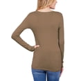 thumbnail image 6 of KOGMO Junior Womens Long Sleeve Basic Solid Round Neck T-shirt Tee (S-3X), 6 of 7