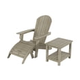 thumbnail image 2 of WestinTrends Tuscany 3-Piece HIPS Outdoor Folding Adirondack Seashell Chair With Folding Ottoman And Side Table, Weathered Gray, 2 of 5