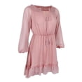 thumbnail image 1 of Mini Vestido corto de gasa Hugo Boho para mujer color rosa, 1 of 10